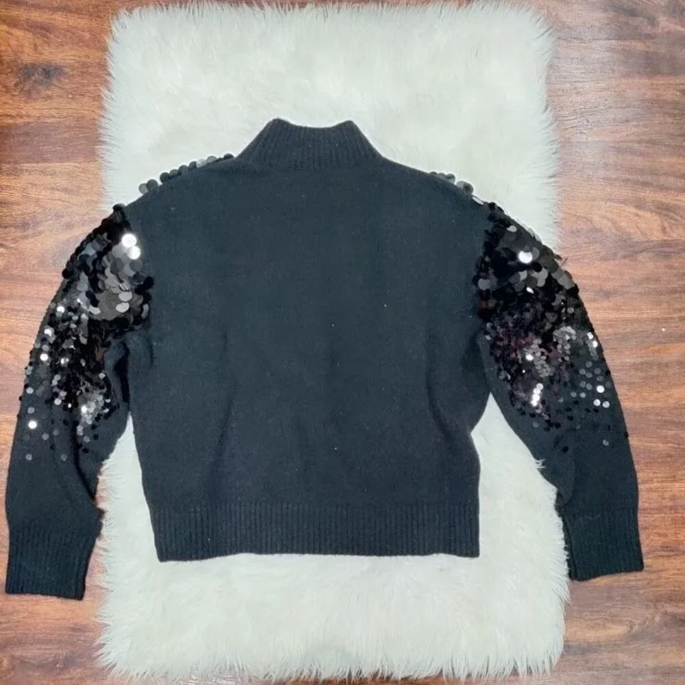 Los Angeles Atelier & Other Stories Wool Blend Sequin Turtleneck Sweater Large - Picture 5 of 13